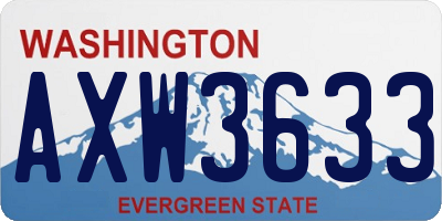 WA license plate AXW3633