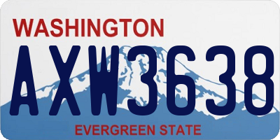 WA license plate AXW3638
