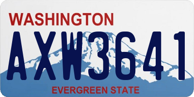 WA license plate AXW3641