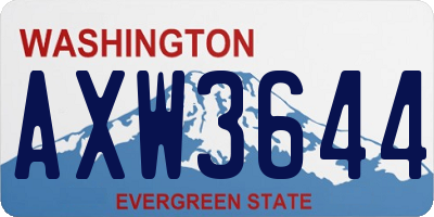 WA license plate AXW3644