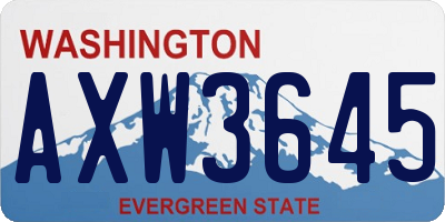 WA license plate AXW3645