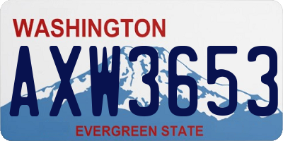WA license plate AXW3653