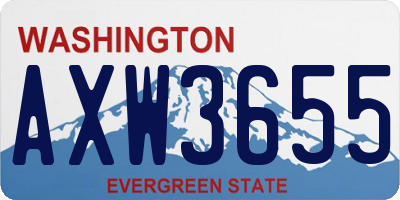 WA license plate AXW3655