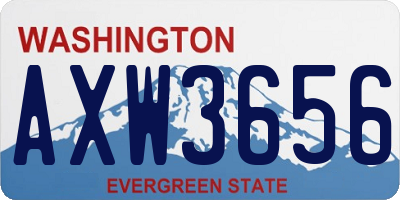 WA license plate AXW3656