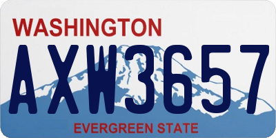 WA license plate AXW3657