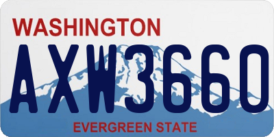 WA license plate AXW3660