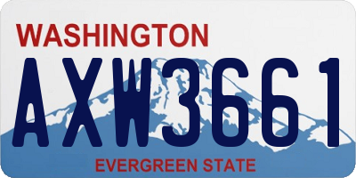 WA license plate AXW3661