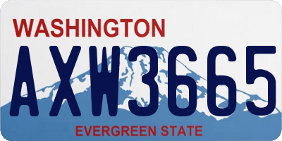 WA license plate AXW3665