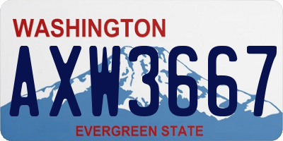 WA license plate AXW3667