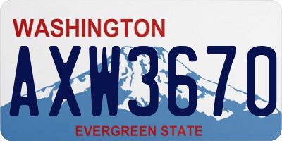 WA license plate AXW3670