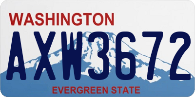 WA license plate AXW3672