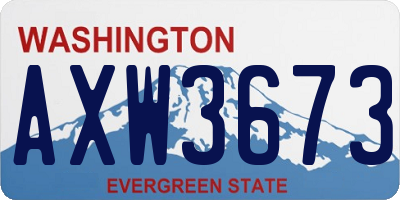 WA license plate AXW3673