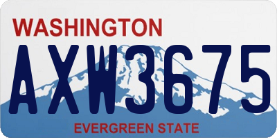 WA license plate AXW3675