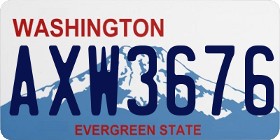 WA license plate AXW3676