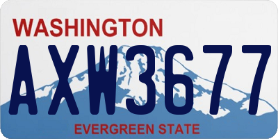 WA license plate AXW3677
