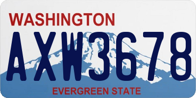 WA license plate AXW3678