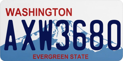 WA license plate AXW3680