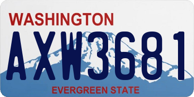 WA license plate AXW3681
