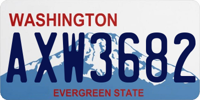 WA license plate AXW3682