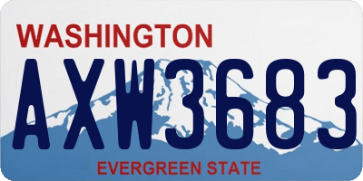WA license plate AXW3683