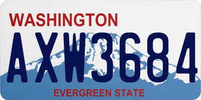 WA license plate AXW3684