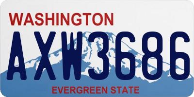 WA license plate AXW3686