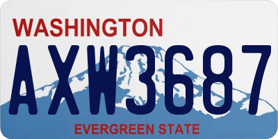 WA license plate AXW3687