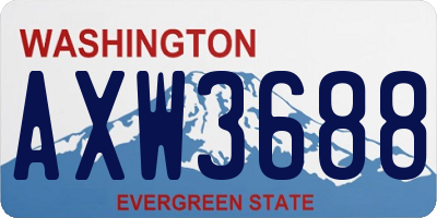 WA license plate AXW3688
