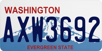 WA license plate AXW3692
