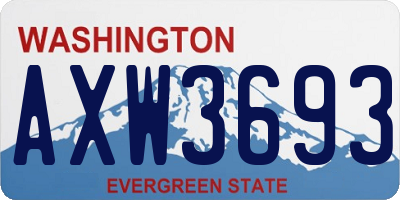 WA license plate AXW3693