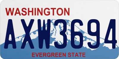 WA license plate AXW3694