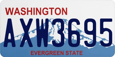 WA license plate AXW3695