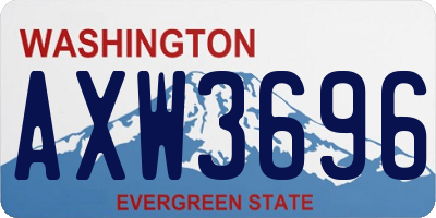 WA license plate AXW3696