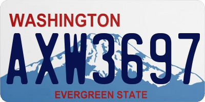 WA license plate AXW3697