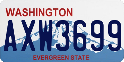 WA license plate AXW3699