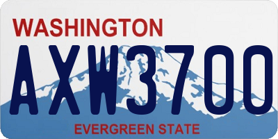 WA license plate AXW3700