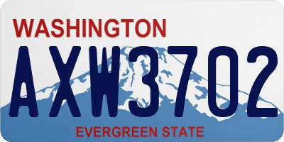 WA license plate AXW3702