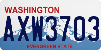 WA license plate AXW3703