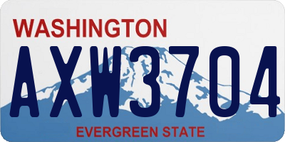 WA license plate AXW3704