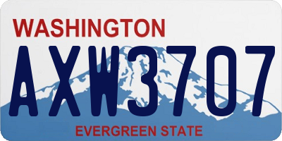 WA license plate AXW3707
