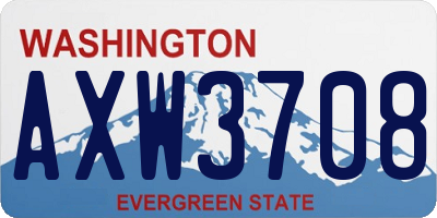 WA license plate AXW3708