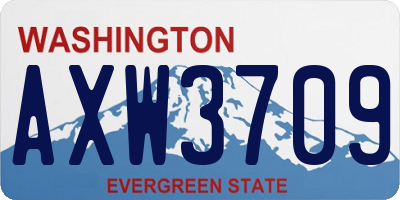 WA license plate AXW3709