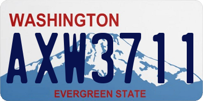 WA license plate AXW3711