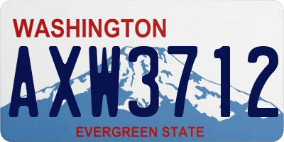 WA license plate AXW3712