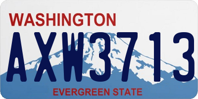 WA license plate AXW3713