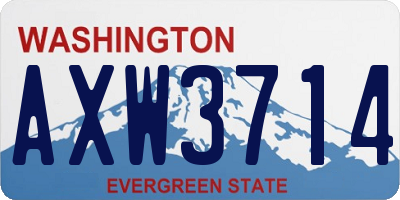 WA license plate AXW3714