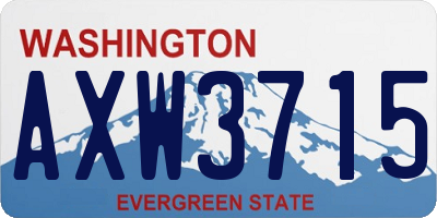 WA license plate AXW3715