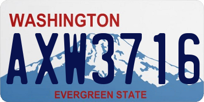 WA license plate AXW3716