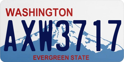 WA license plate AXW3717