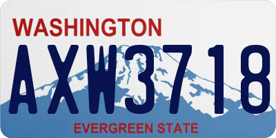 WA license plate AXW3718